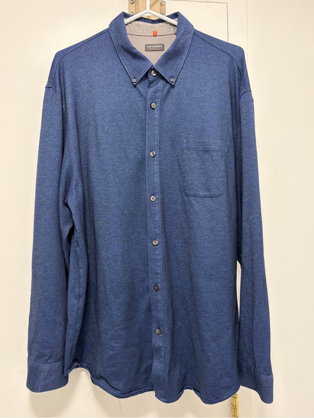 Van Heusen Men's Long-Sleeve Button-Down Shirt - Blue XL